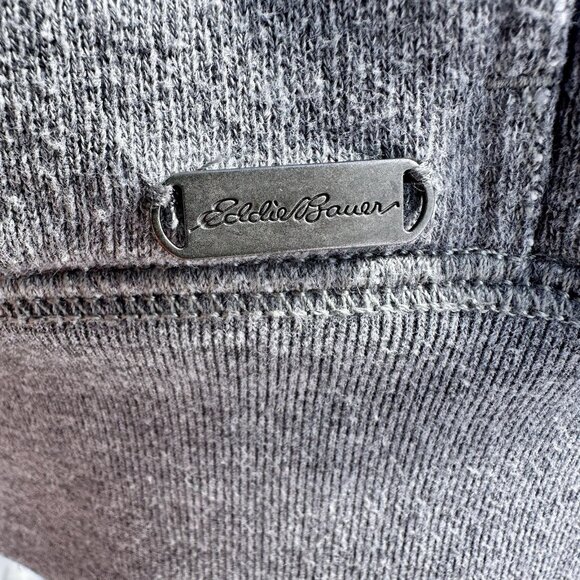 Eddie Bauer Outdoor Hoodie Size Med Grey Removable Faux Fur Hood Jacket Y2K Ski - Picture 11 of 12